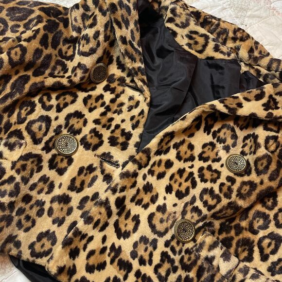 vintage 1960s faux fur cropped leopard print jacket union made size medium - Picture 5 of 7